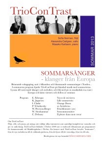 Trio ConTrast summer tour 2013